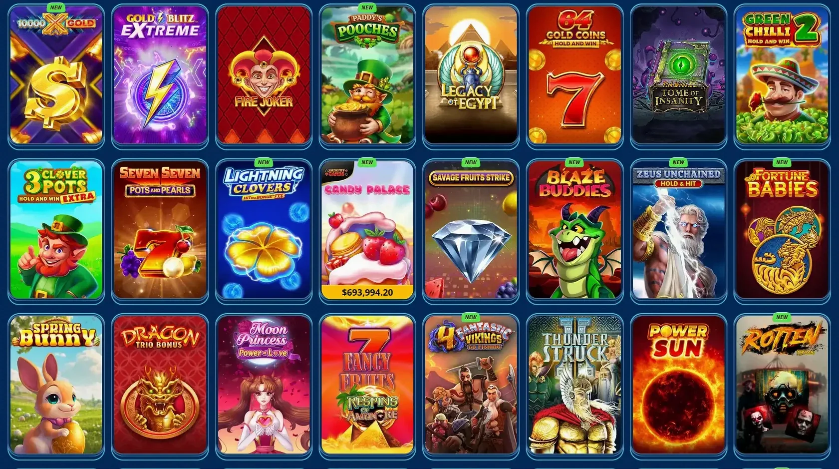 Oshi Casino Spielauswahl
